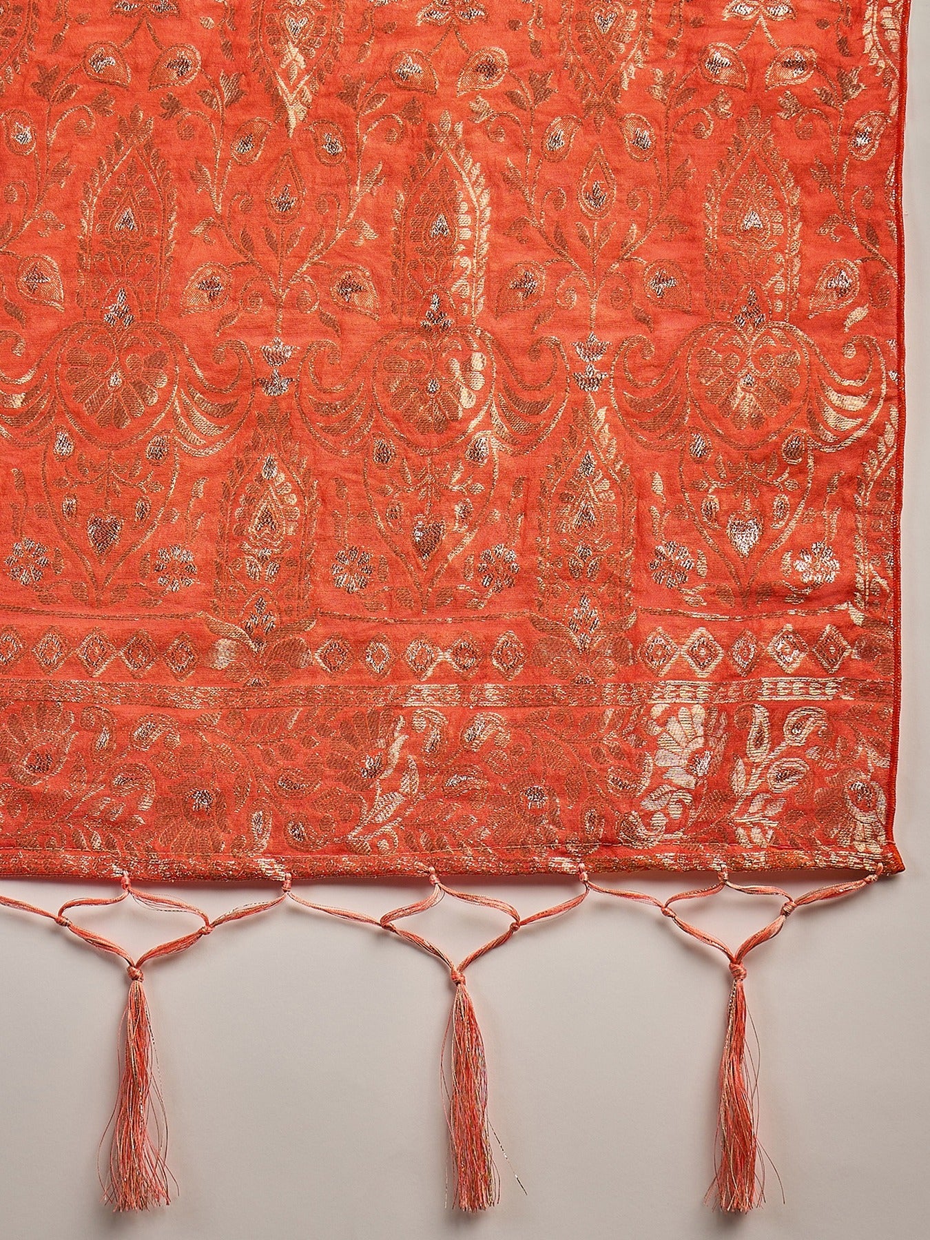 Women's Fanta Cotton Blend Weaving Work Saree By Epic Ethnics