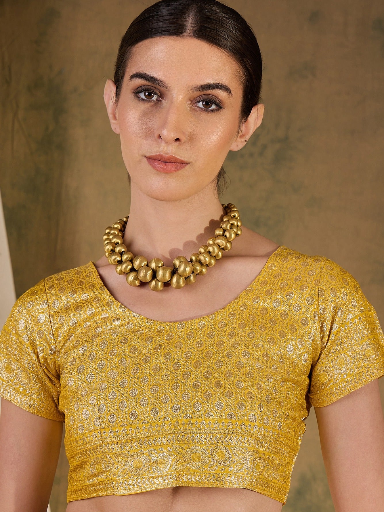 Women's Yellow Staple Dola Jacquard Weaving Work Saree By Epic Ethnics