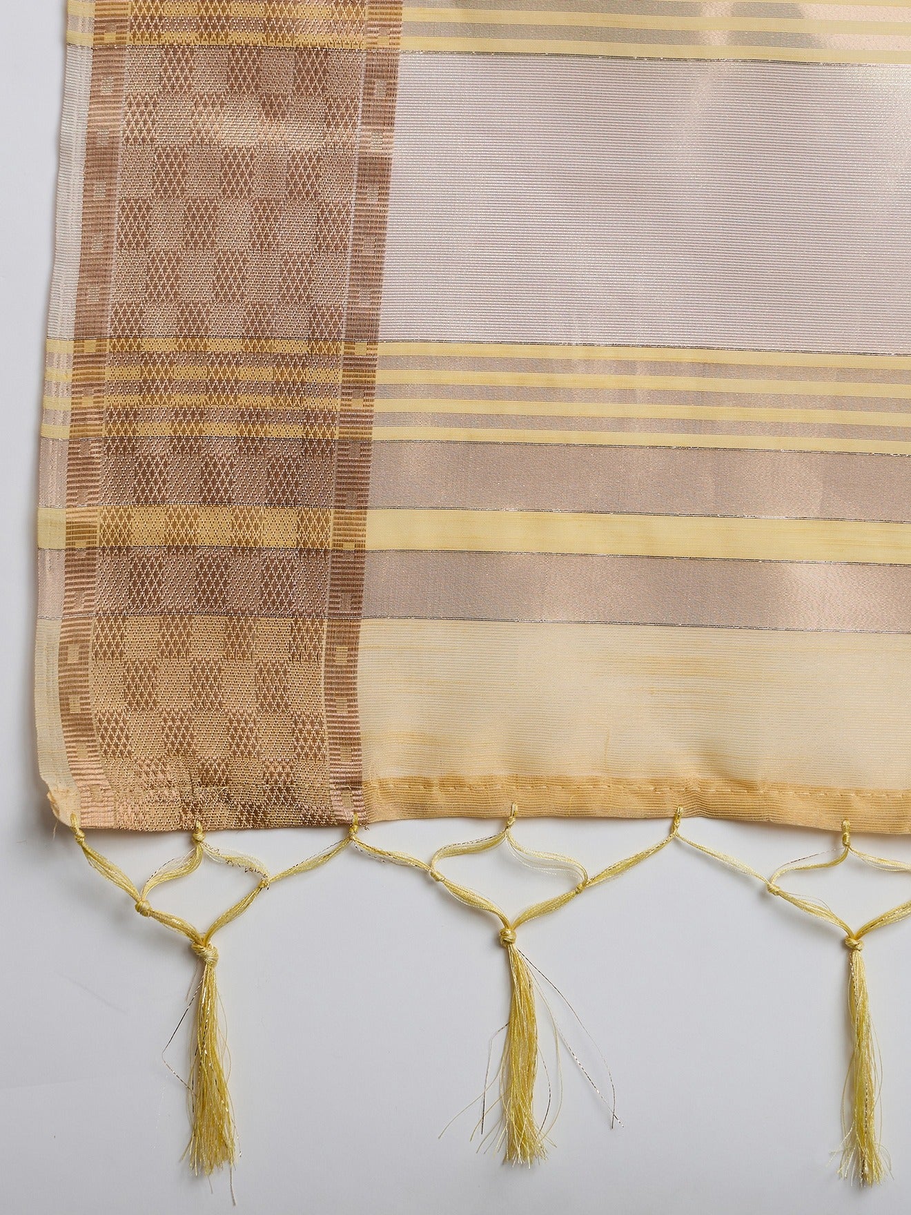 Women's Yellow Khadi Organza Weaving Work Saree By Epic Ethnics