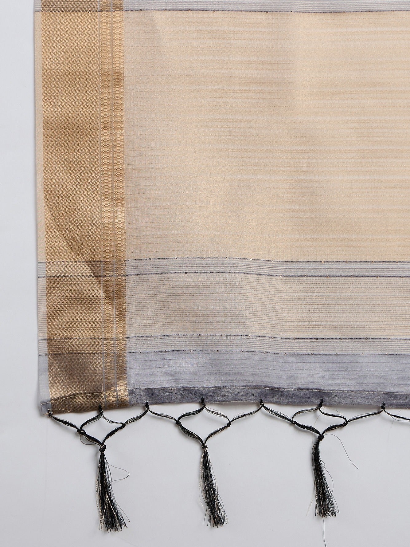 Women's Grey Khadi Organza Weaving Work Saree By Epic Ethnics