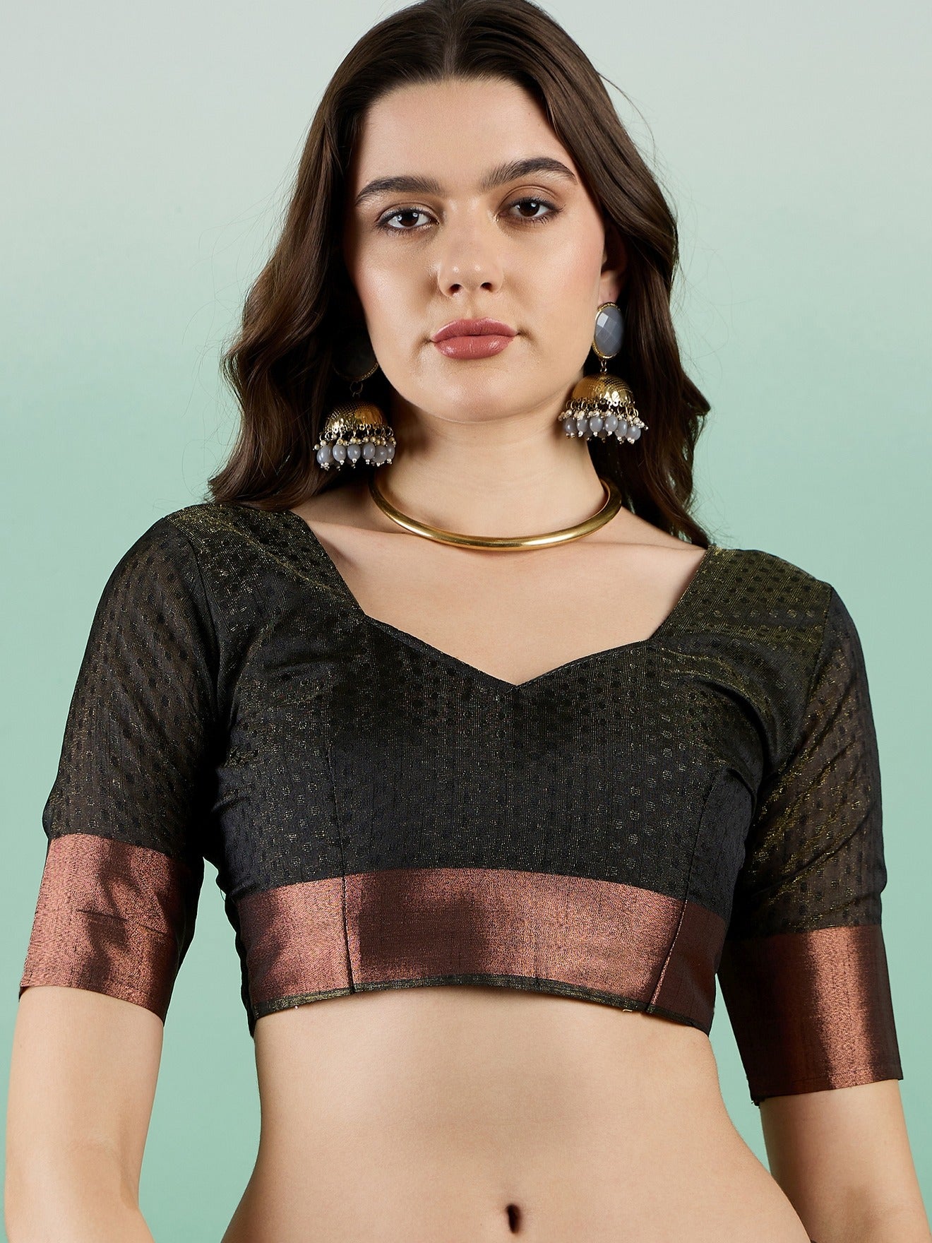 Women's Black Khadi Organza Weaving Work Saree By Epic Ethnics
