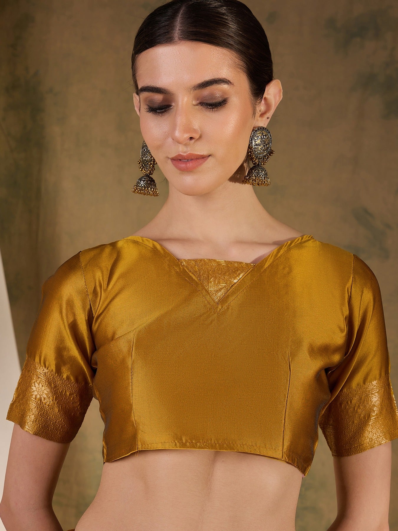 Women's Mustard Banarasi Silk Weaving Work Saree By Epic Ethnics